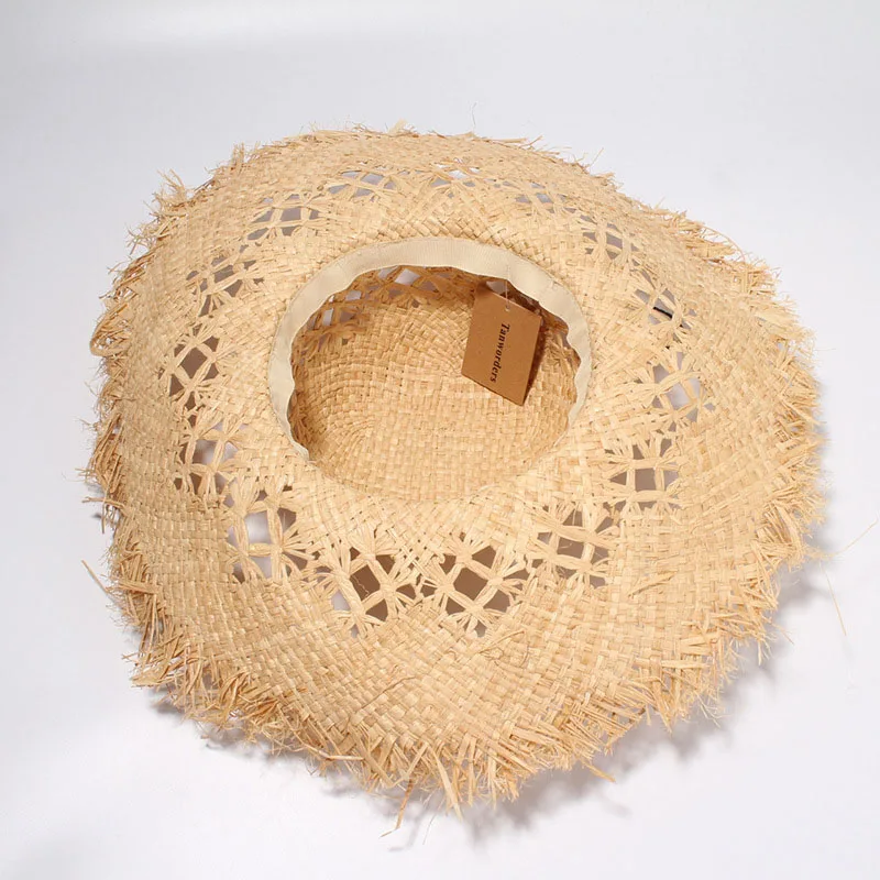 Women Large Brim Hollow Lafite Female Straw Hat Summer Ladies Sunshade Beach Cap Fashion Casual Floppy Sun Hats Sombrero CP0193 (4)