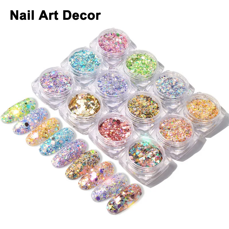 

12-color Shining Light Onion Powder Ultra-thin Nail Glitter Sequins HB88