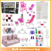 Mezcla de accesorios para muñecas, zapatos/armario de zapatos, estante blanco de almacenamiento, sofá, vestidos, muebles para muñecas Barbie ► Foto 2/6