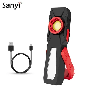 

COB LED Working Light Magnetic Flashlight Handy Torch Inspection Lamp Swivel Hook Camping Tent Lantern USB Charging Power Bank