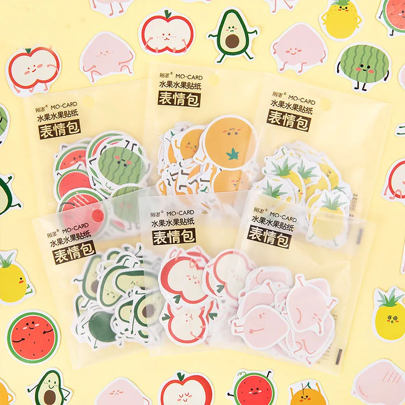 

45Pcs/Pack Cute Fruit Stickers Kawaii Toys Stickers Adhesive Paper Sticker For Kid DIY Decor Scrapbooking Diary Albums Supplies