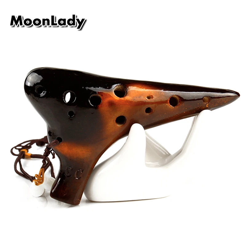 12 Holes Ocarina Browm Soprano C Key Ocarina Music Instrument Special