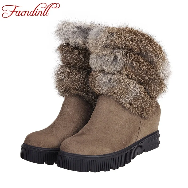 

FACNDINLL keep warm snow boots women red black boots winter shoes 2018 botas mujer fur platform casual winter ankle boots women