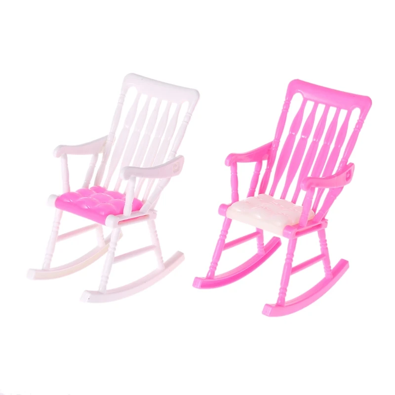 Mini Doll Rocking Chair Doll Accessories For Barbie Dollhouse Girls Toy Doll House Furniture Chair Random Color Mini Doll Rocking Chair Doll Accessories For Barbie Dollhouse Girls Toy Doll House Furniture Chair Random Color