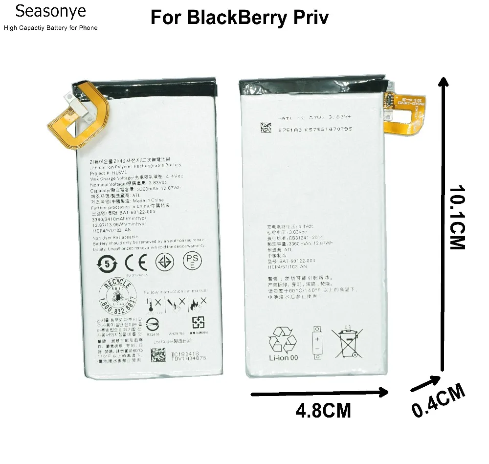 Запасные аккумуляторы для телефонов 3360 mAh/12.87Wh BAT-60122-003 для blackberry priv Batterie Batteria Batterij