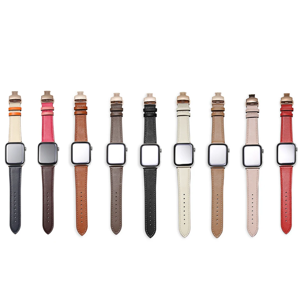 Кожаный ремешок ручной работы для Apple Watch Series 4 3 2 1 42 мм 44 мм iWatch 4 3 2 1 ремешок из натуральной кожи 44 мм 38 мм браслет