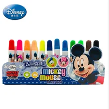 Мультфильм Микки Маус 12 цветов водные цветные ручки Дисней Минни художественные принадлежности для детский набор для рисования для детей подарок