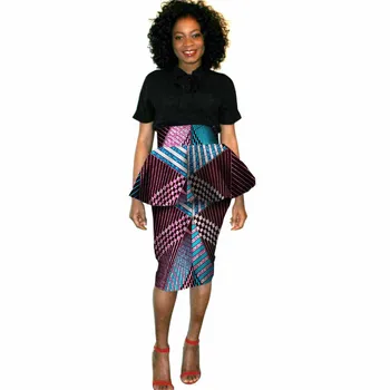 

African Batik Printed Skirt For Women 2019 Summer Quality African Clothes Women Pencil Slim Skirt