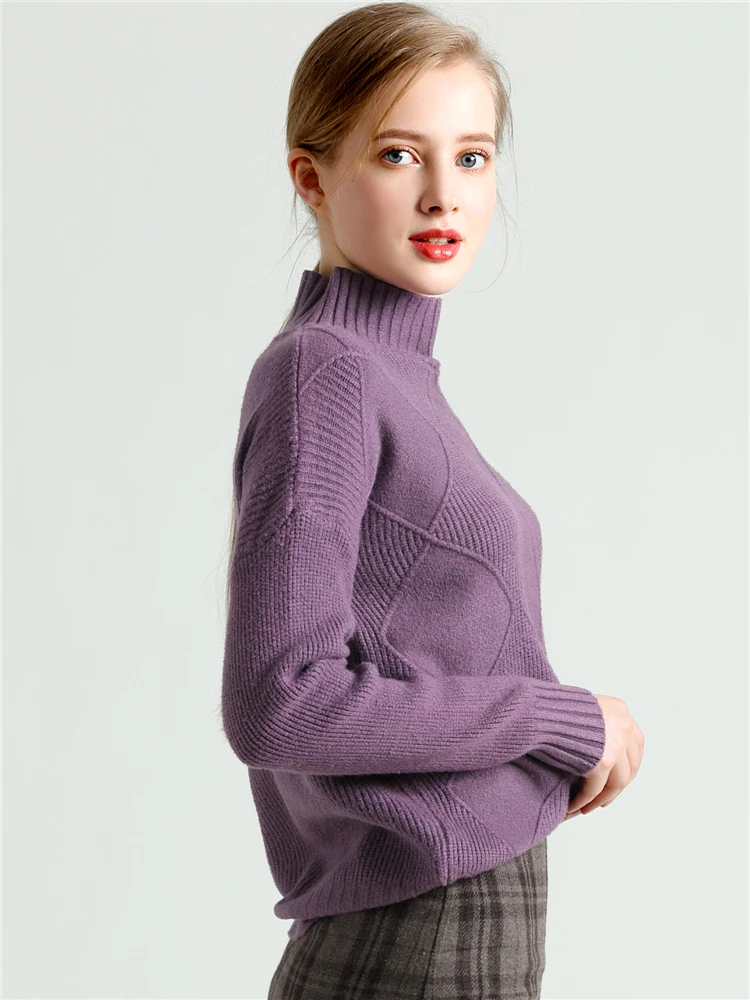Colorfaith Новинка осень зима женские свитера Топы пуловеры корейский стиль минималистский водолазка Argyle сплошной Повседневный SW1786