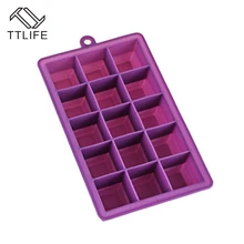 TTLIFE 15 Сетка Большой лоток для льда форма квадратная силиконовая форма ледяное желе Пудинг Форма для шоколада барная Питьевая аксессуары