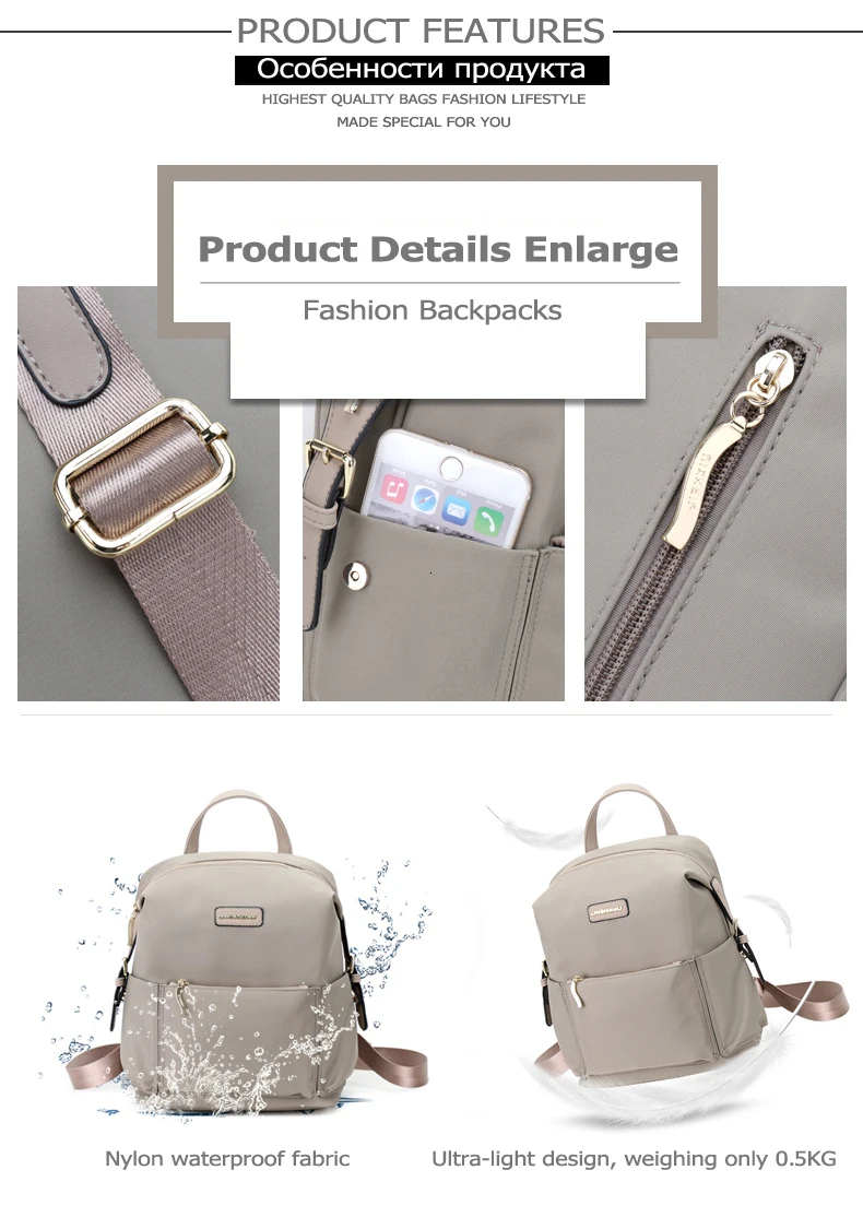 Mochilas de Viagem Ultra-leve à Prova Jianxiu Marca Mochila Mochilas Escolares Casual Oxford Mujer Dwaterproof Água Novo Pacote Traseiro 5 Bolsas e Malas