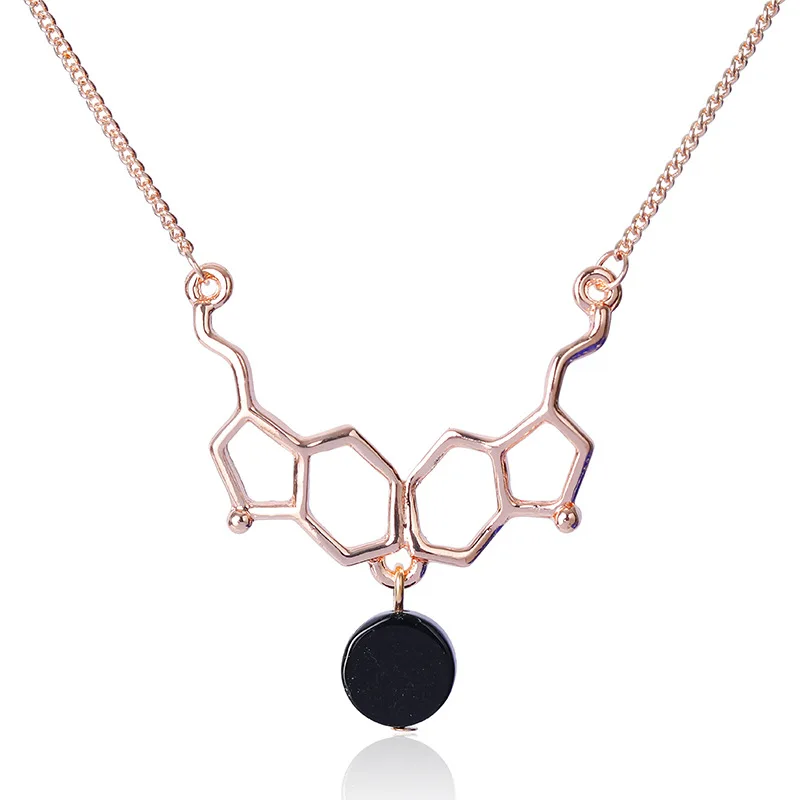 

New Hexagon Chemical Molecular Structure Pendant Necklace Chemistry Molecule love formula Polygon Geometry Necklace jewelry