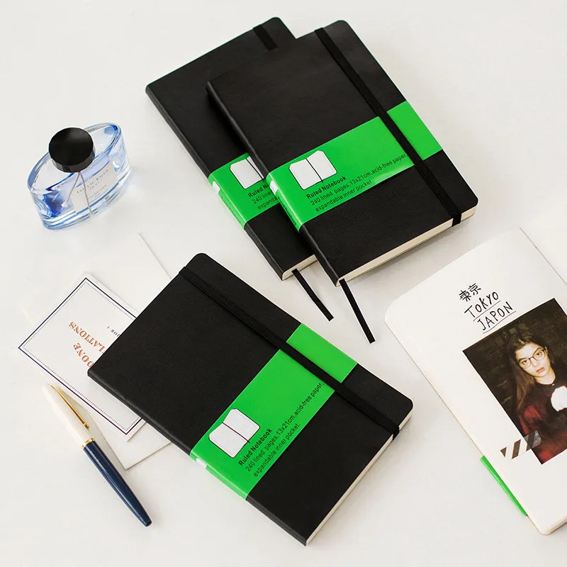 Soft Cover Elastic Band Plain Squared Notebook Diary Journalin