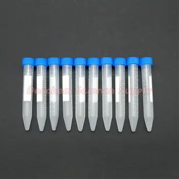 

10pcs 13mL Plastic Centrifuge Test Tube Vial Container Self Standing Screw Cap