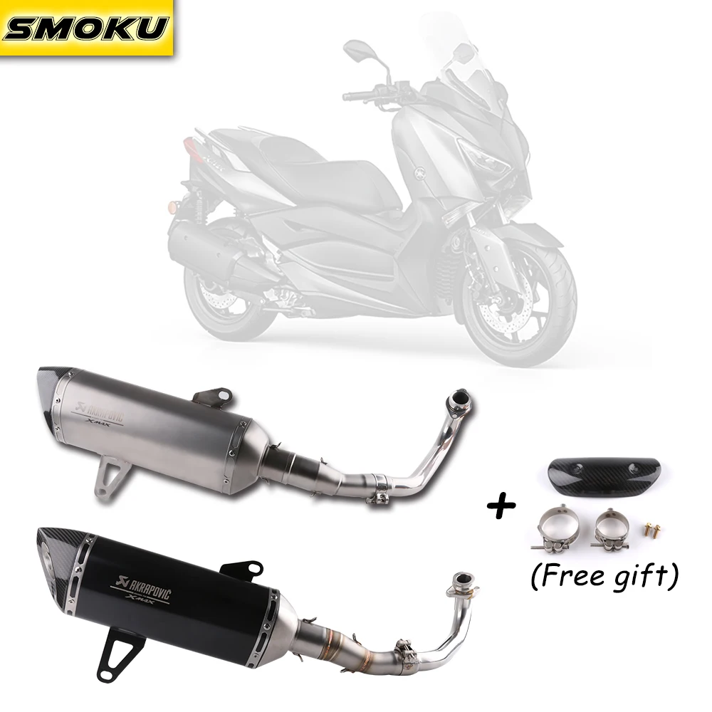 

Xmax 300 Laser LOGO Akrapovic Exhaust Pipe Carbon Fiber Muffler Exhaust Pipe For Yamaha XMAX 250 300 cc 2017-18
