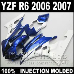 Новое тело комплект для Yamaha R6 комплект обтекателей 2006 2007 литья под давлением синий белый черный 2006 2007 YZF R6 обтекатели