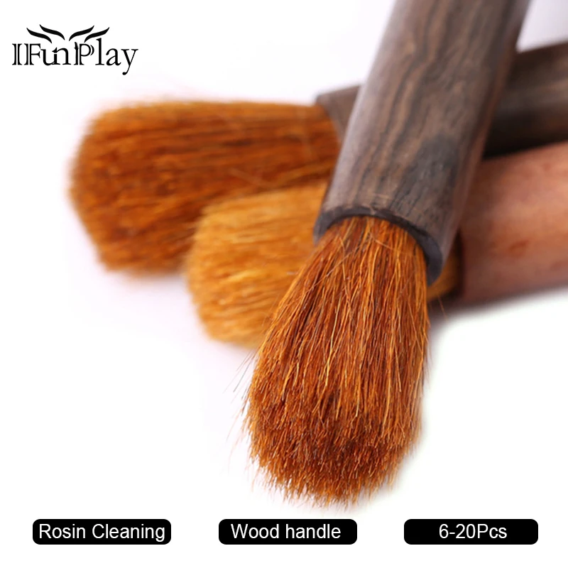 6pcs Professional Solid Wood Handle Rosin Cleaning Brush for Musical