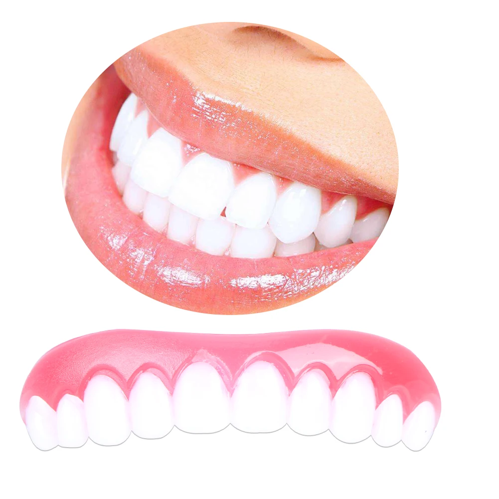 Teeth Whitening Denture Paste False Teeth Upper Cosmetic Veneer Tooth