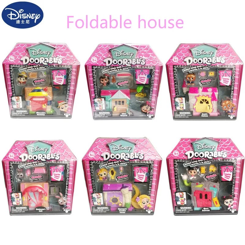 

Original Disney Doorables Anime Figure Mini Peek Blind Box Girl Doll House Dollhouse Villa Toy Collectible Toys for Girls DS11