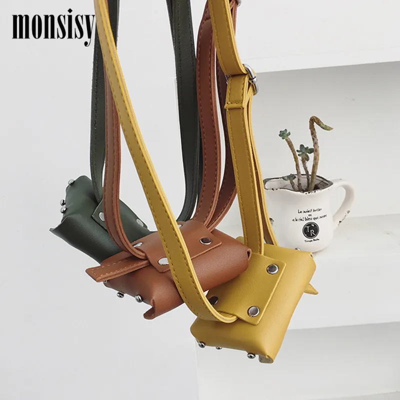 Monsisy الأطفال الخصر حقيبة بو الجلود الخصر حزمة طفل حقيبة كتف الأزياء الملونة طفلة الصبي فاني الحقيبة المحفظة حقيبة بحزام