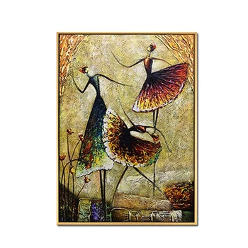 

Girl Dancing Abstract African Woman Painting Art Hand Painted Wall Canvas Oil Painting Living Room Decoration Oil Painting Art