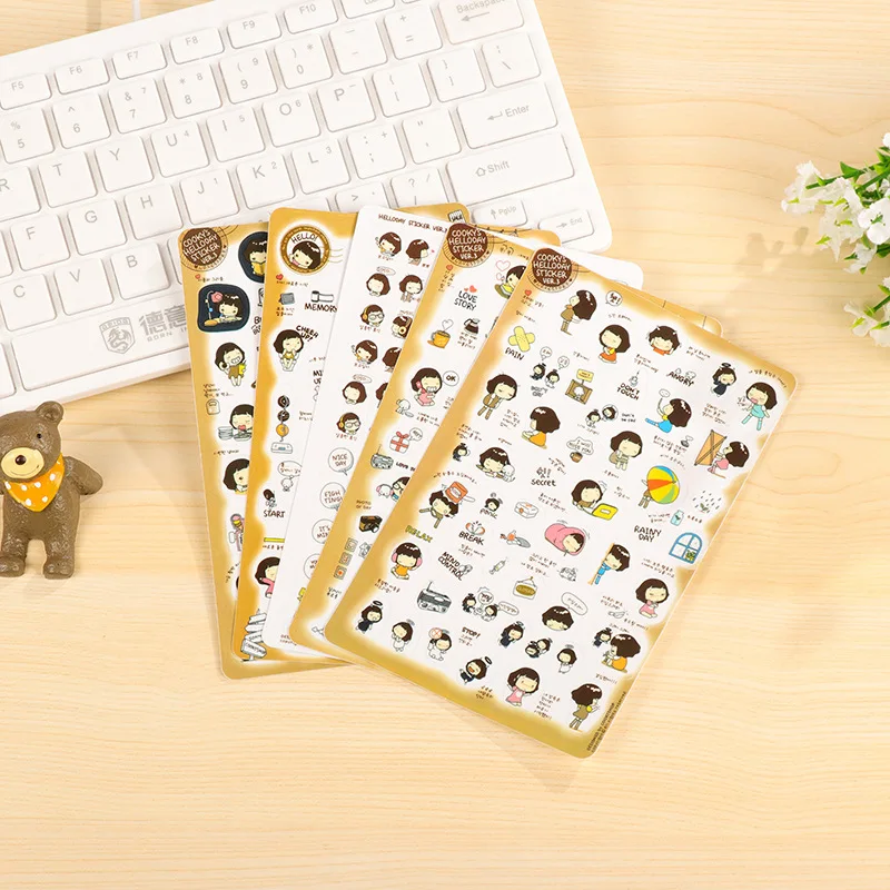 6 штук упак. милые корейские девушки Дневник DECO PACK Kawaii стикер планировщик s Note
