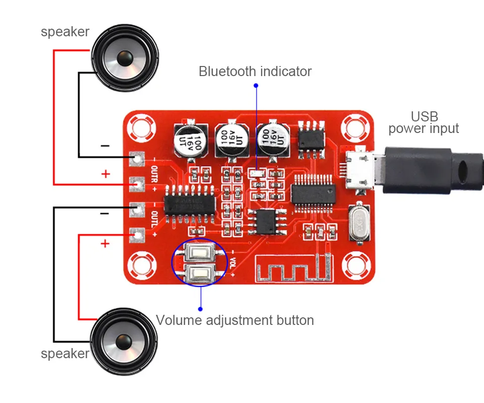 AIYIMA 5 Вт* 2 Bluetooth усилитель аудио Плата стерео Bluetooth декодер 4,2 приемник без потерь ЦАП DIY модифицированный беспроводной динамик