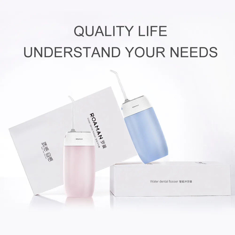 Skup ROAMAN irygator doustny porady irygator do zębów wodoodporny 120ml higiena jamy ustnej USB akumulator do czyszczenia zębów na czyszczenie zębów