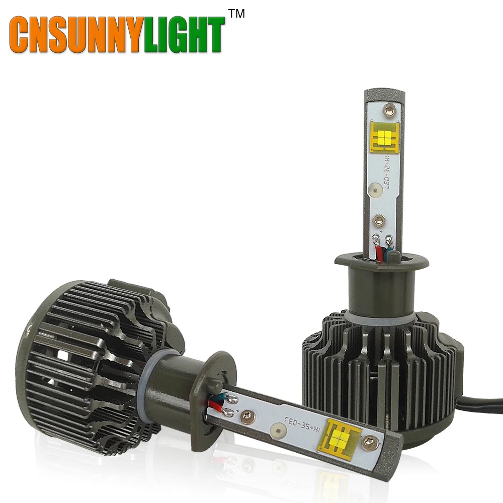 CNSUNNYLIGHT H1 LED High Lumen 30W 3600lm 5500K Super White with Turbo Fan Auto Headlight Fog