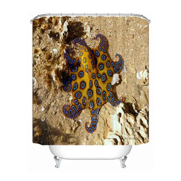 Shower Curtain Пользовательские печатные Винтаж Осьминог душ Шторы Mildewproof Водонепроницаемый полиэстер различные размеры#0421-21-27 - Цвет: Shower Curtain