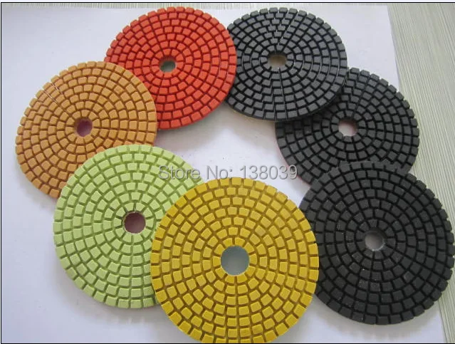 Good quality Wet Diamond Polishing Pads 4 Inch Set Kit For Granite Concrete Marble Polish with velcro back Good quality Wet Diamond Polishing Pads 4 Inch Set Kit For Granite Concrete Marble Polish with velcro back