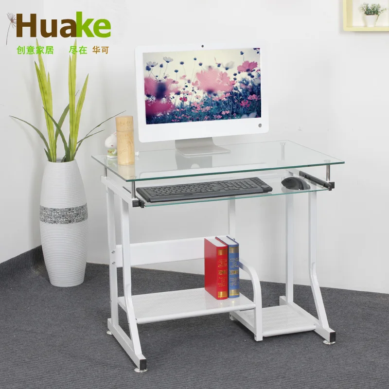 70 85cm Fashion Glass Minimalist Home Desktop Computer Desk Small