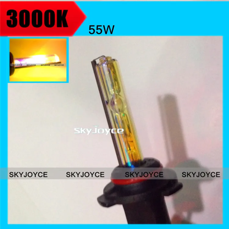 

20X hongkong post 55W xenon hid H1 H7 3000K yellow hid xenon lamp bulb globe H8 H9 H11 9005 9006 880 881 H27 xenon hid headlight