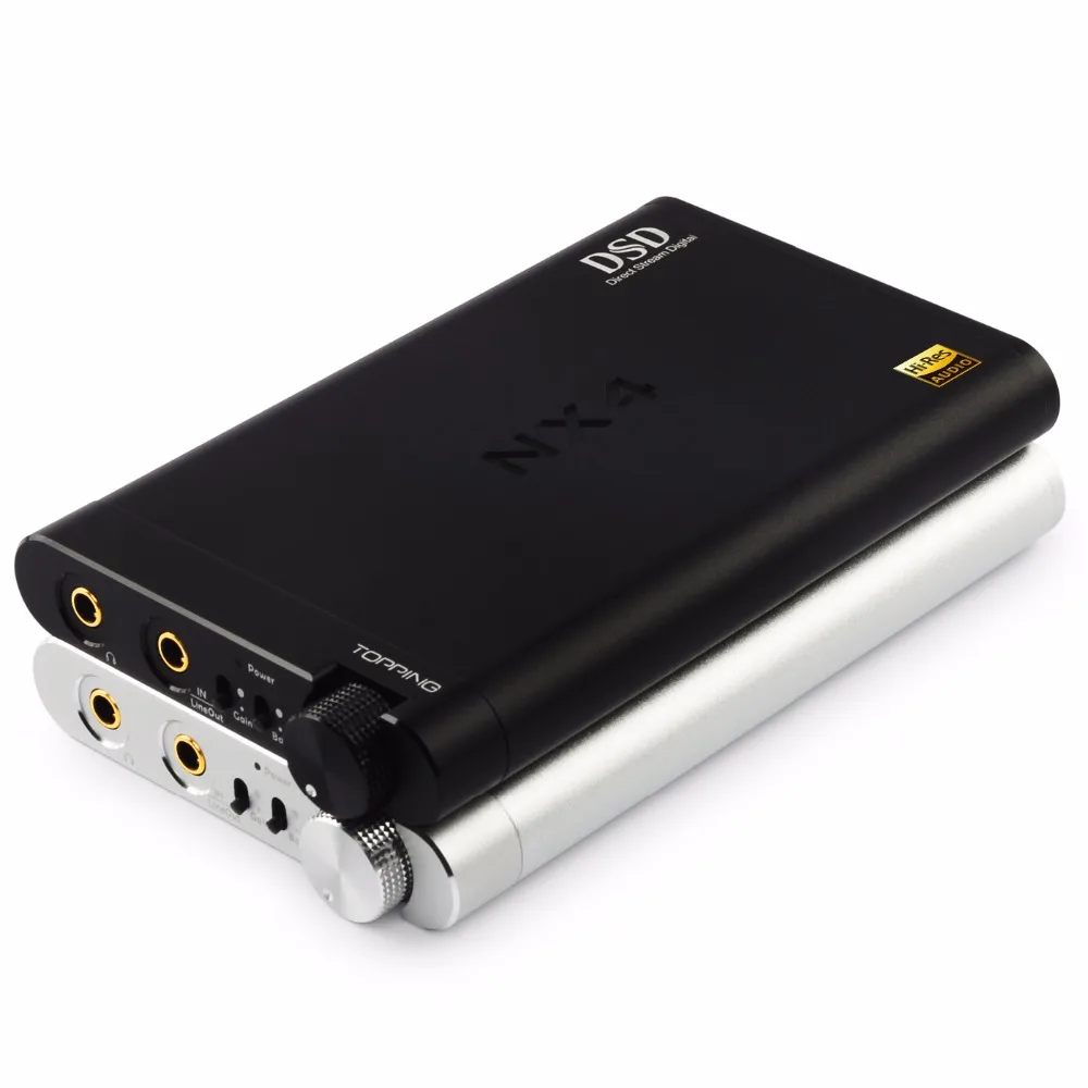 Topping NX4 DSD XMOS XU208 ES9038Q2M chip Portable USB DAC DSD Decoder Amplifier Headphone amp Aluminum Shell Black Silver