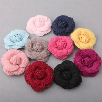 

Wholesale 20PCS 3D Camellia Flowers Handmade Wool Felt Patch Button Sticker Fit for Fashion Hair Jewelry Headband Clip DIY