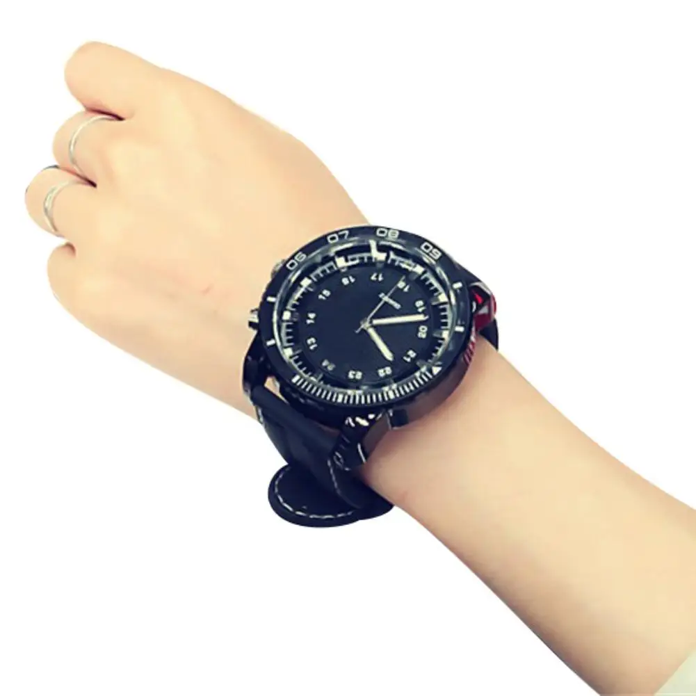 

relogio Sport Large Dial Men Women Faux Leather Band Quartz Wrist Watch Couple couple watch reloj New
