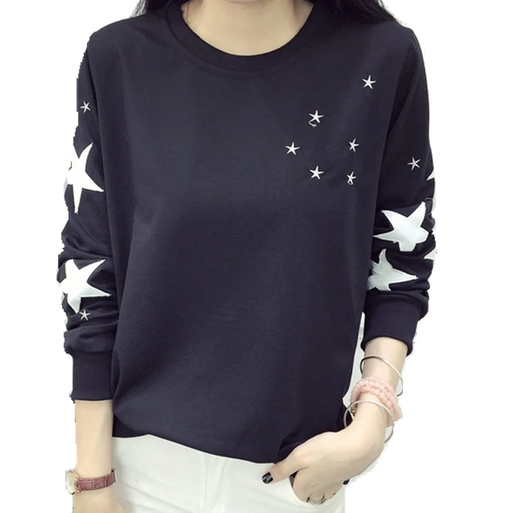 Women five pointed star pattern pullovers autumn style long sleeve