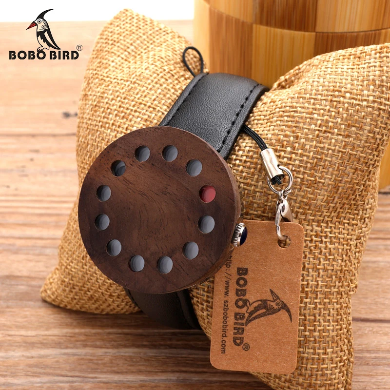Prix pour BOBOBIRD 12 trous Conception Bois Montres Hommes Montres Top Marque De Luxe Montre Avec Réel En Cuir Sangles comme Cadeaux De Noël Prix pour BOBOBIRD 12 trous Conception Bois Montres Hommes Montres Top Marque De Luxe Montre Avec Réel En Cuir Sangles comme Cadeaux De Noël