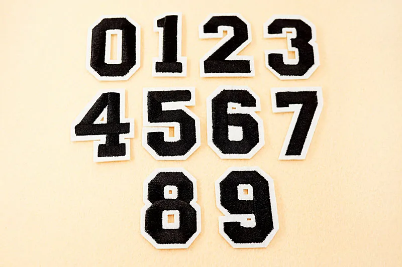 Number: 0 1 2 3 4 5 6 7 8 9 Size:3.8*5cm Patch Embroidered Applique Sewing Clothes Stickers Garment Apparel Accessories Synthetic Leather