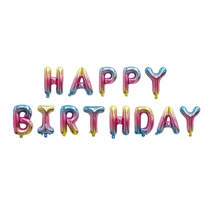 Happy Birthday - Födelsedagsfolieballonger - regnbåge