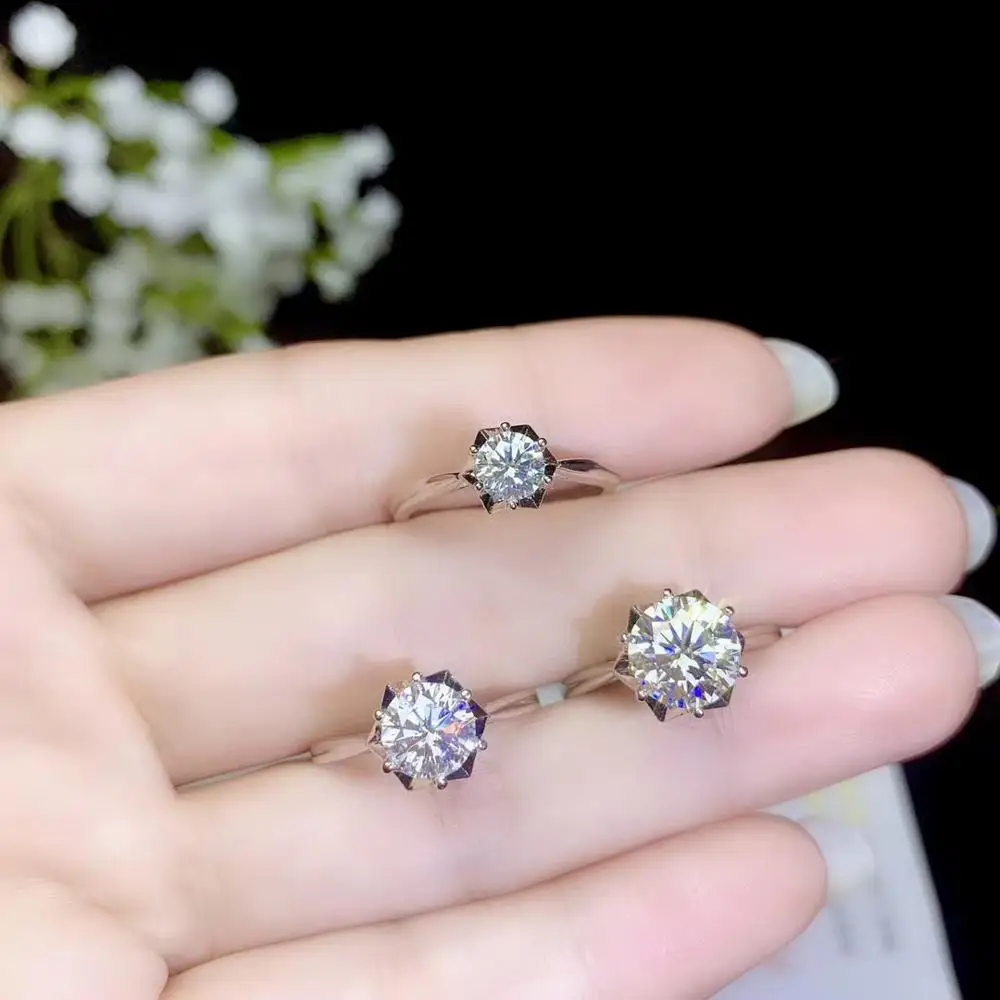 Новое ювелирное изделие Qi Xuan_Fashion Jewelry_1 ~ 2 карат муасsanт простой Rings_S925 солидная
