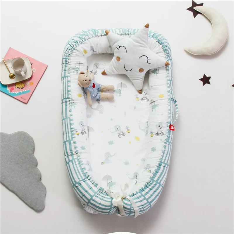 Модные матрасы детская кроватка для кровати портативный детский шезлонг для новорожденных кроватки дышащее и спящее гнездо - Цвет: Цвет: желтый