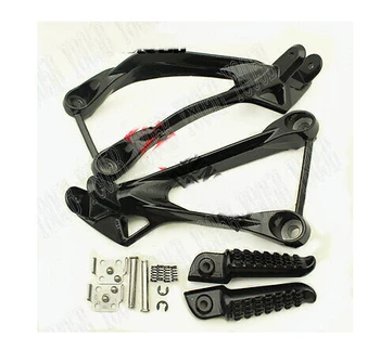 

Black Rear Passenger Left & Right Foot Pegs Footrest Brackets Set For KAWASAKI ZX 6R 636 2005 2006 2007 2008