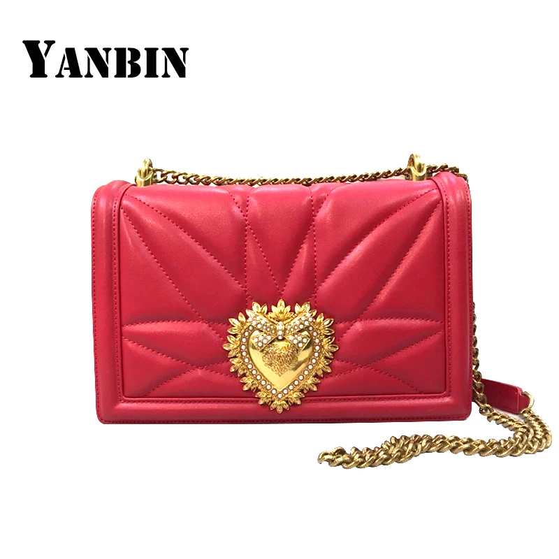 

YANBIN 2018 Fashion Brand Women's Shoulder Bag Chain Strap Designer Red Handbags Ladies Messenger Leather Bags With Metal Buckle