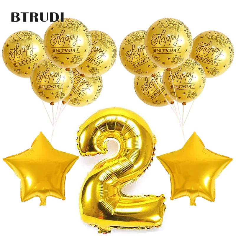 Воздушные шары из алюминиевой фольги BTRUDI с цифрами 2 шт.|Воздушные и аксессуары| |
