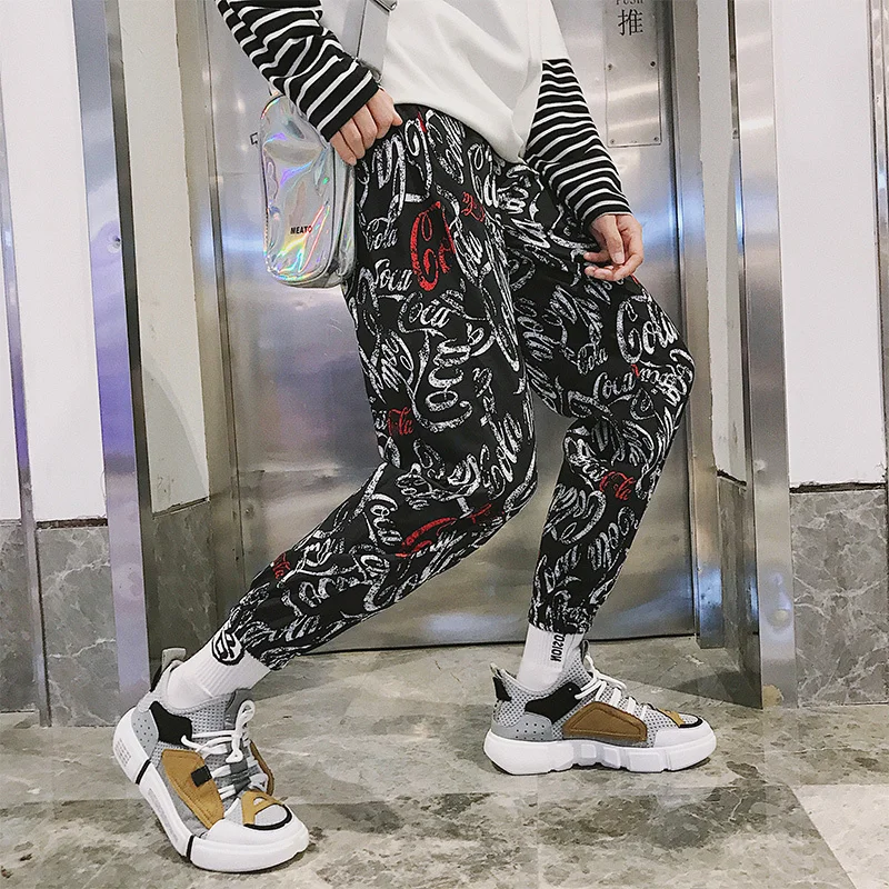 Fashion Casual Men's Trousers Summer And Autumn New S-3XL Printing Loose Sweatpants Three Colors Personality Popularity Youth