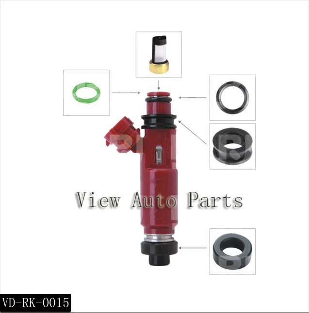 

10 sets For Mitsubishi Fuel Injector Repair & Service Kits Including Filter Viton seals O-Rings Plastic Washer VD-RK-0015