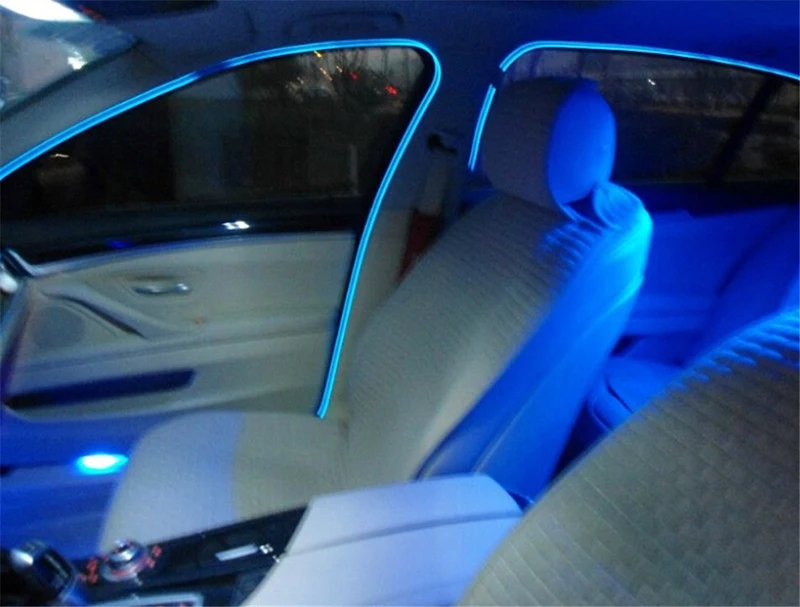 1 м/2 м/3 м/5 м подсветка для салона автомобиля авто светодиодные ленты гирлянда EL провода веревки трубопровод гибкий неоновый свет с 12 В USB