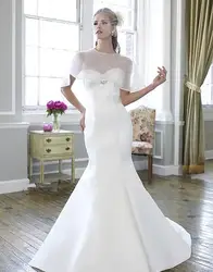 Vestido де noiva 2016 vestido де noiva лонг русалка свадебное платье с курткой бисероплетение кристалл свадебные платья милая