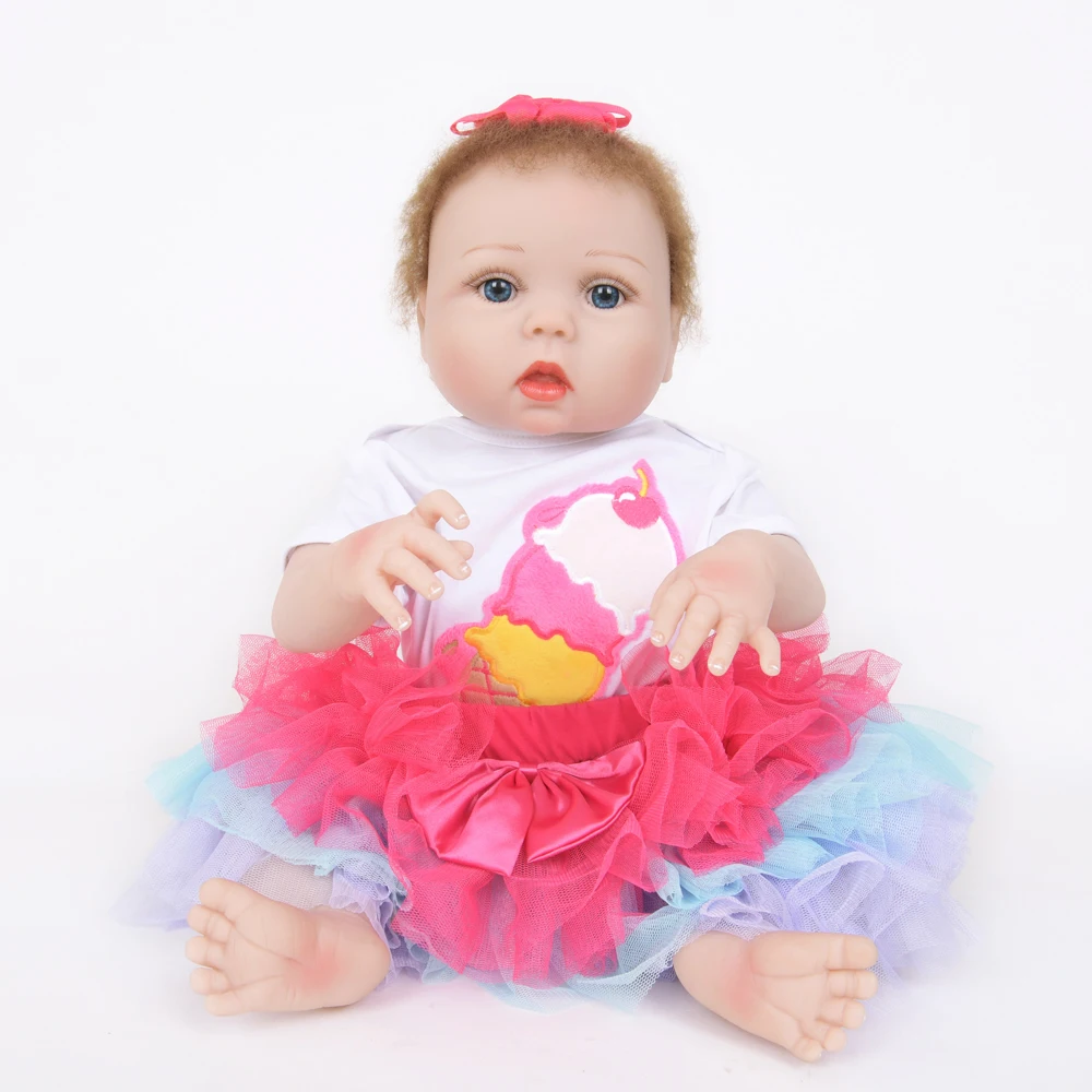 

22 Inch Doll Reborn Babies Doll For Girls 55 CM Realistic Soft silicone Alive Reborn Baby Kids Playmate Gift